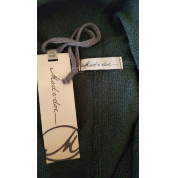 Mod-O-Doc Cowl Neck Spruce Tunic Pullover Cable Knit Sweater Green S - Picture 5 of 5